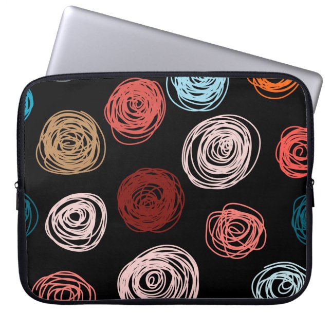 Nahtlose Muster von Hand gezeichnete abstrakte Pun Laptopschutzhülle (Vorderseite)