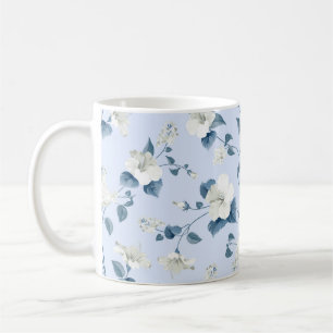 Nahtlose Muster von Siringa und Hibiskus Blume p Kaffeetasse
