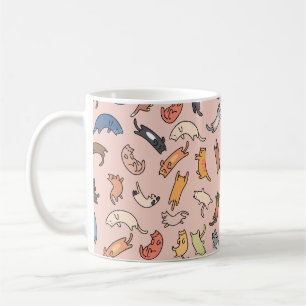 Nahtlose Musterdoodle-Katzen, Abbildung Kaffeetasse