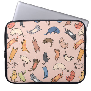 Nahtlose Musterdoodle-Katzen, Abbildung Laptopschutzhülle