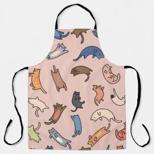 Nahtlose Musterdoodle-Katzen, Abbildung Schürze