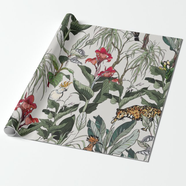 Nahtlose Musterhandzeichnung botanische Illustrati Geschenkpapier (Ungerollt)