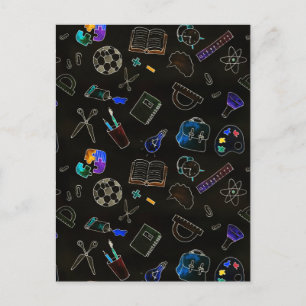 Nahtlose Musterzulage für Schulen Postkarte