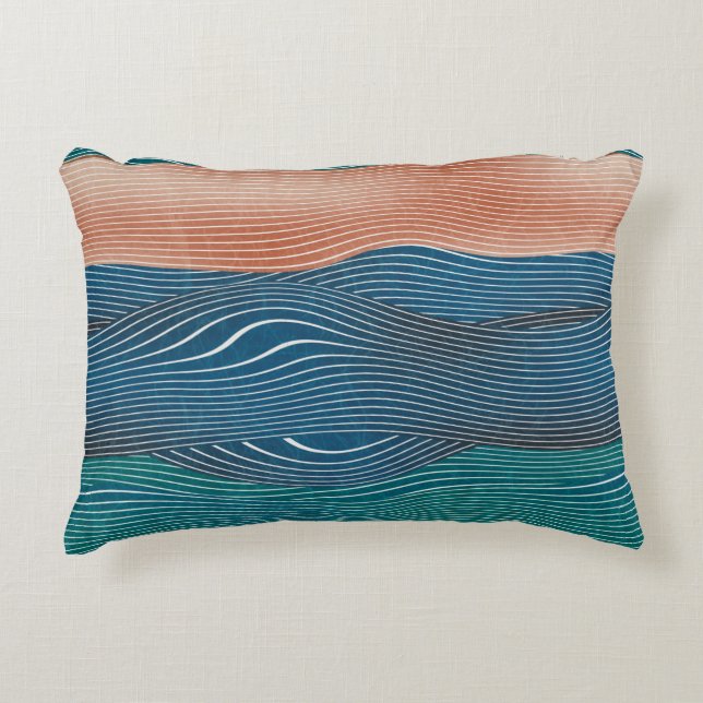 Nahtlose natürliche Landschaft Hügelmuster. Horizo Dekokissen (Vorderseite)