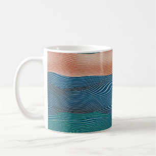 Nahtlose natürliche Landschaft Hügelmuster. Horizo Kaffeetasse