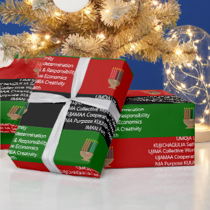 Nahtlose NGUZO SABA 7 Grundsätze KWANZAA Geschenkpapier