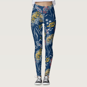 Nahtlose niedliche kleine Blume Blumenmuster Marin Leggings