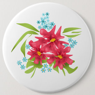 Nahtlose niedliche rote Blume Blumenmuster Cartoon Button