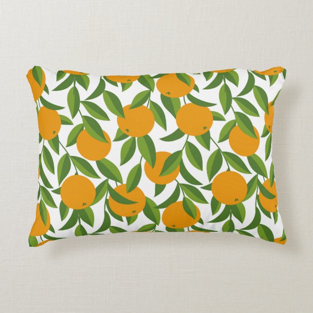 Nahtlose Orangenbaumkunst. Dekokissen (Vorderseite)