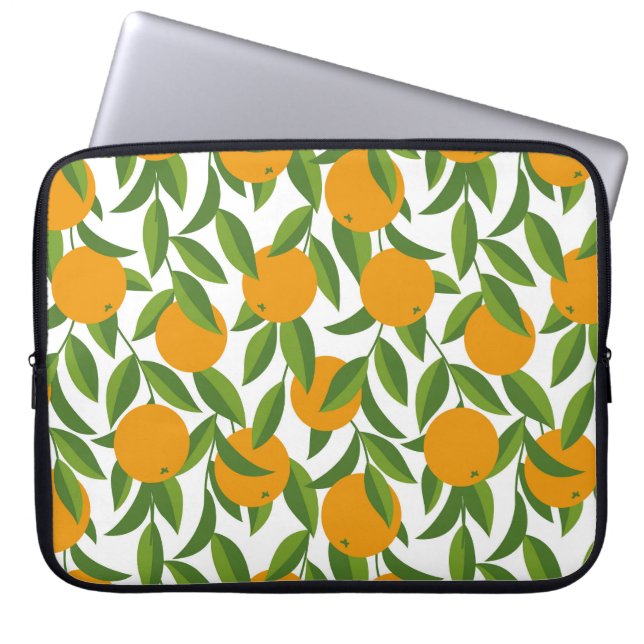 Nahtlose Orangenbaumkunst. Laptopschutzhülle (Vorderseite)