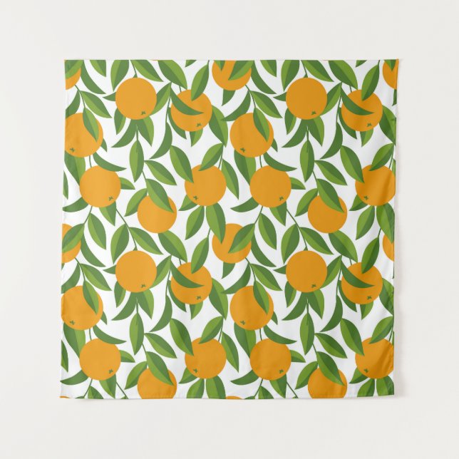 Nahtlose Orangenbaumkunst. Wandteppich (Vorderseite)