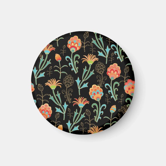 Nahtlose orientalische Flora Elegante Magnet (Vorne)