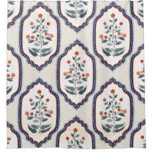 Nahtlose orientalische Vintage Ornamente mit Blume Duschvorhang