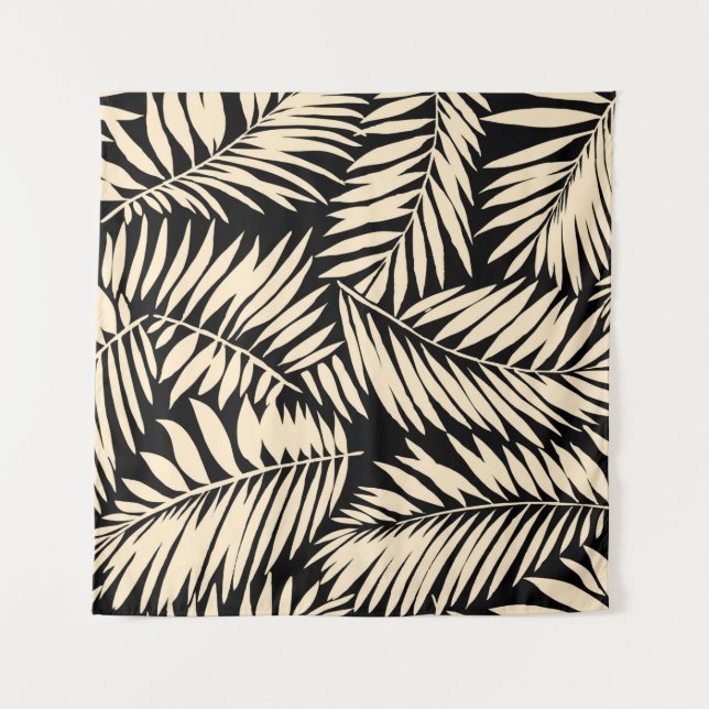 Nahtlose Palmblättermuster im  Wandteppich (Vorderseite)