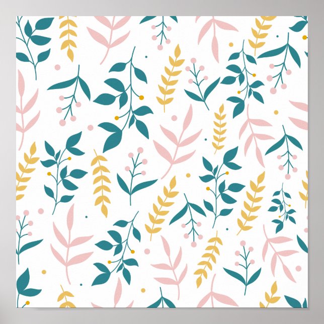 Nahtlose Pastell-Blume Poster (Vorne)