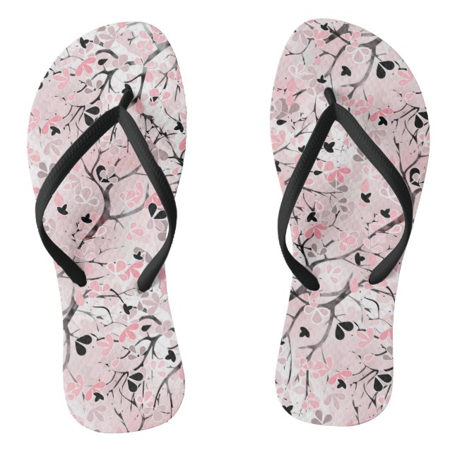 Nahtlose pastellfarbene Blume Rosa blütenrote Blät Flip Flops (Fußbett)