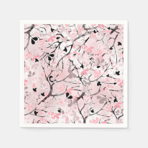 Nahtlose pastellfarbene Blume Rosa blütenrote Blät Serviette
