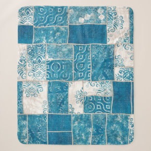 Nahtlose Patchwork-Collage-Mix-Quiltmuster-Druck Sherpadecke
