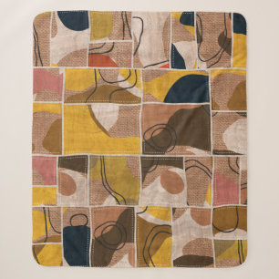 Nahtlose Patchwork-Collage-Mix-Quiltmuster-Druck Sherpadecke