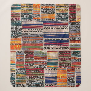 Nahtlose Patchwork-Collage-Mix-Quiltmuster-Druck Sherpadecke