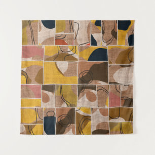 Nahtlose Patchwork-Collage-Mix-Quiltmuster-Druck Wandteppich