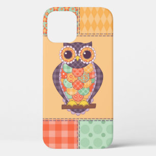 Nahtlose Patchwork-Eule-Muster. Vintager Hintergru Case-Mate iPhone Hülle