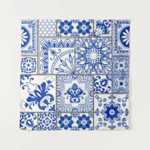 Nahtlose Patchwork-Kachel mit viktorianischen Moti Wandteppich