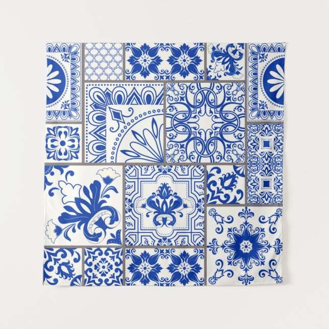 Nahtlose Patchwork-Kachel mit viktorianischen Moti Wandteppich (Vorderseite)