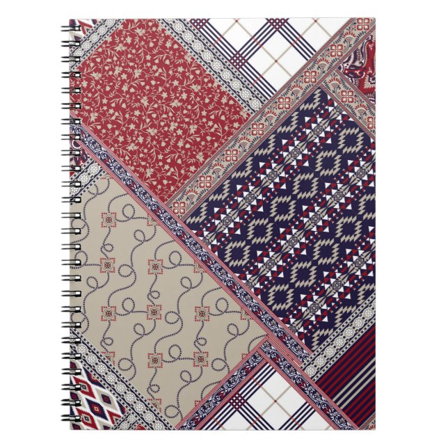 Nahtlose Patchwork-Muster auf Marineschiffen, Abst Notizblock (Vorderseite)