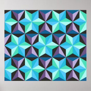 Nahtlose Patchwork-Muster mit Sternen. Abstrakt Poster