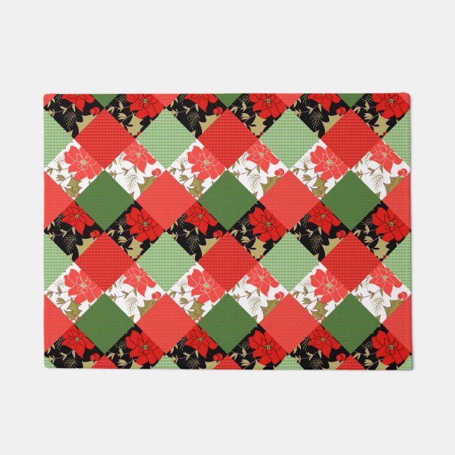 Nahtlose Patchwork-Patchwork-Patchwork-Muster-Geom Fußmatte (Vorderseite)