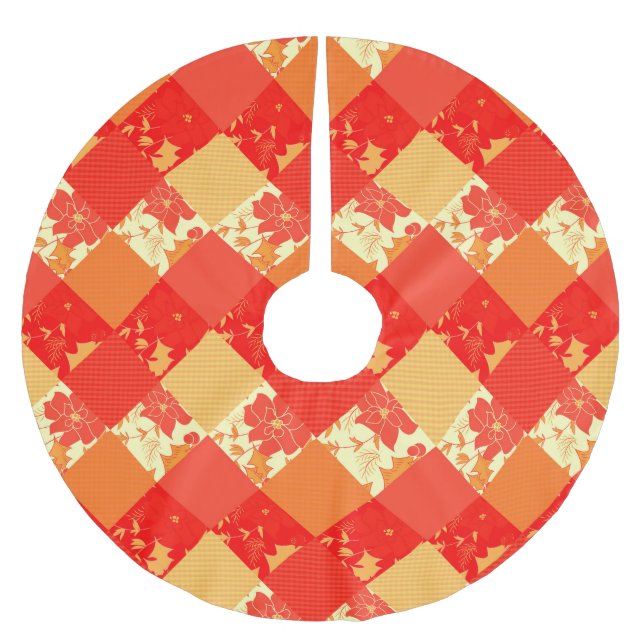 Nahtlose Patchwork-Patchwork-Patchwork-Muster-Geom Polyester Weihnachtsbaumdecke (Vorderseite)