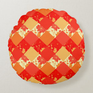 Nahtlose Patchwork-Patchwork-Patchwork-Muster-Geom Rundes Kissen