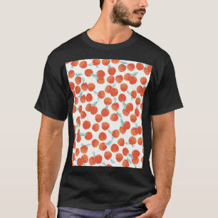 Nahtlose Pfirsichfrüchte, Sommermuster. T-Shirt