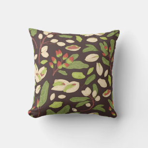 Nahtlose Pistazienmuster mit Nüssen, Muscheln, Kle Kissen