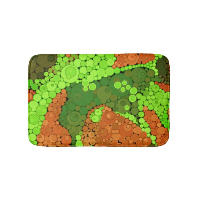 Nahtlose Pointillismus handgemalte Kreise rund um  Badematte (Vorderseite)