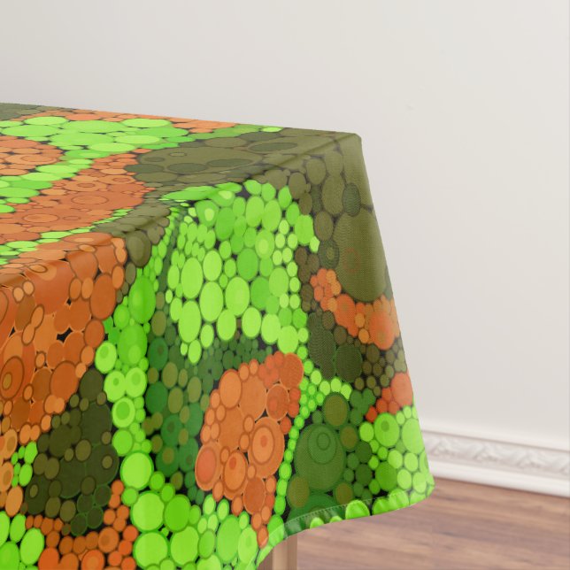 Nahtlose Pointillismus handgemalte Kreise rund um  Tischdecke (Beispiel)