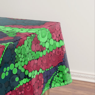 Nahtlose Pointillismus handgemalte Kreise rund um Tischdecke