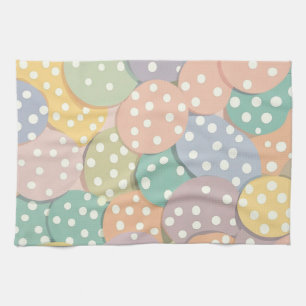 Nahtlose Polka Dot Muster in Pastellfarben Geschirrtuch