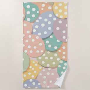 Nahtlose Polka Dot Muster in Pastellfarben Strandtuch