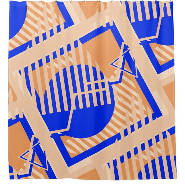 Nahtlose Pop Art Muster. Abstrakte Farbtextur w Duschvorhang (Vorderseite)