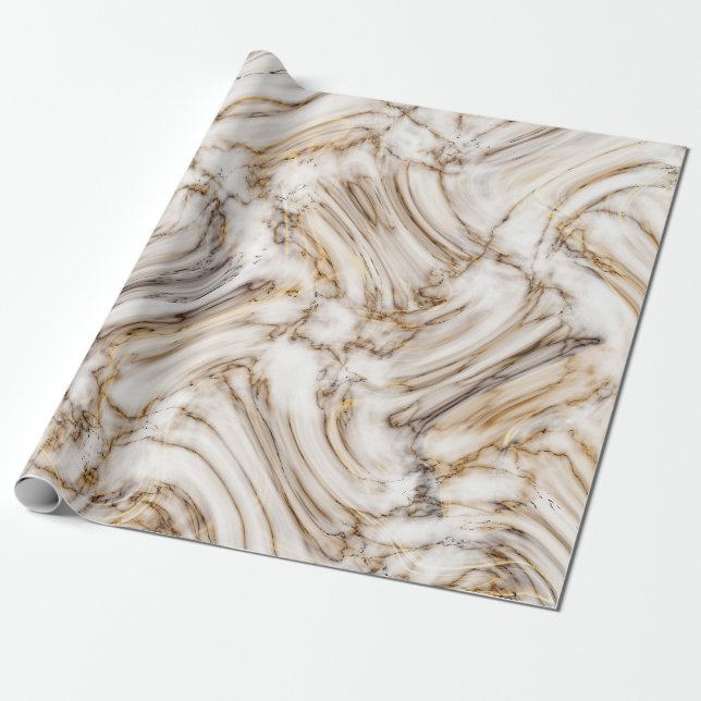 Nahtlose Printwerbung aus weißem und goldenem Marm Geschenkpapier (Ungerollt)