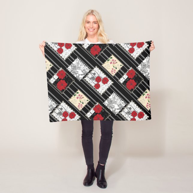 Nahtlose Retro-Vintage Patchwork-Stepppatches Fleecedecke (Beispiel)