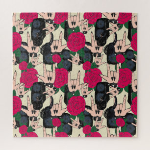 Nahtlose Rockmusik, abstraktes Muster. Puzzle