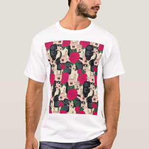 Nahtlose Rockmusik, abstraktes Muster. T-Shirt