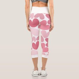 Nahtlose rosa Herzen Muster Leggings – Romantisch