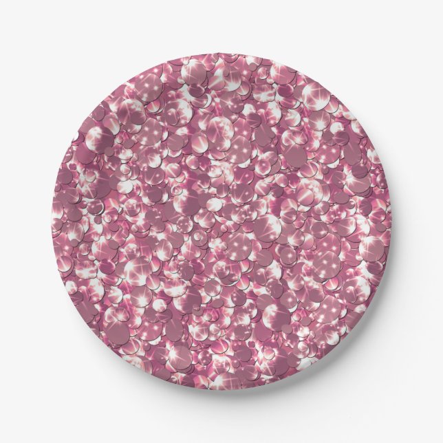 Nahtlose Rosa-Silberglatter-Glitzern Glitzer con Pappteller (Vorderseite)