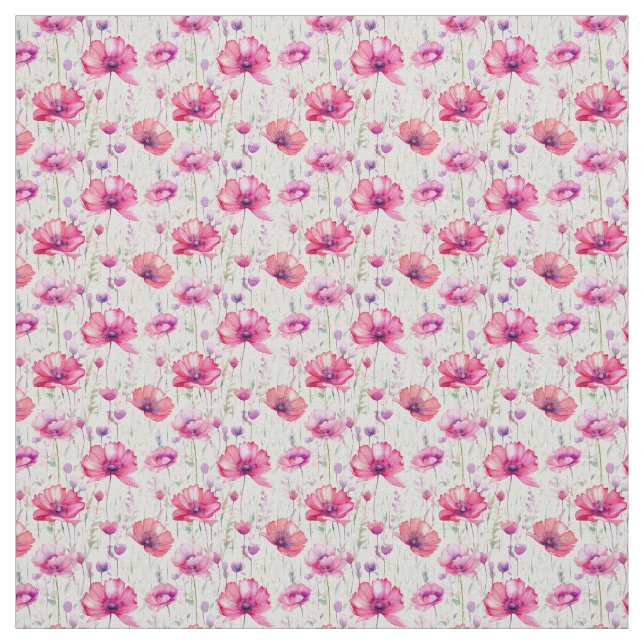 Nahtlose rosa Wildblumen Stoff (Muster)