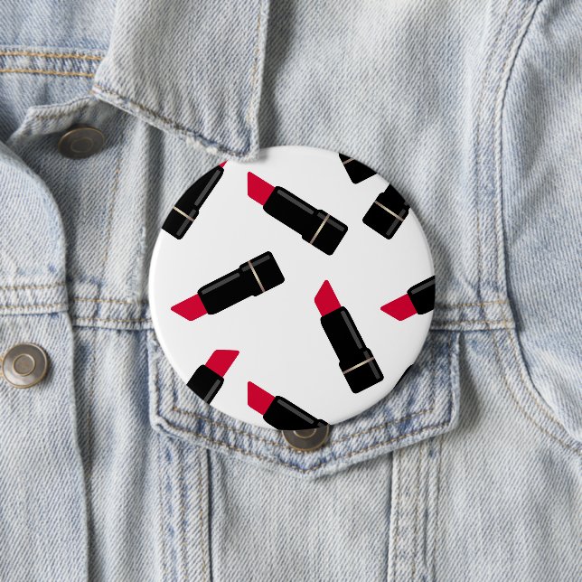 Nahtlose rote Lippenstift-Cartoon Button (Beispiel)