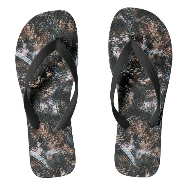 Nahtlose Schlange Reptil Eidechsenleder Flip Flops (Fußbett)
